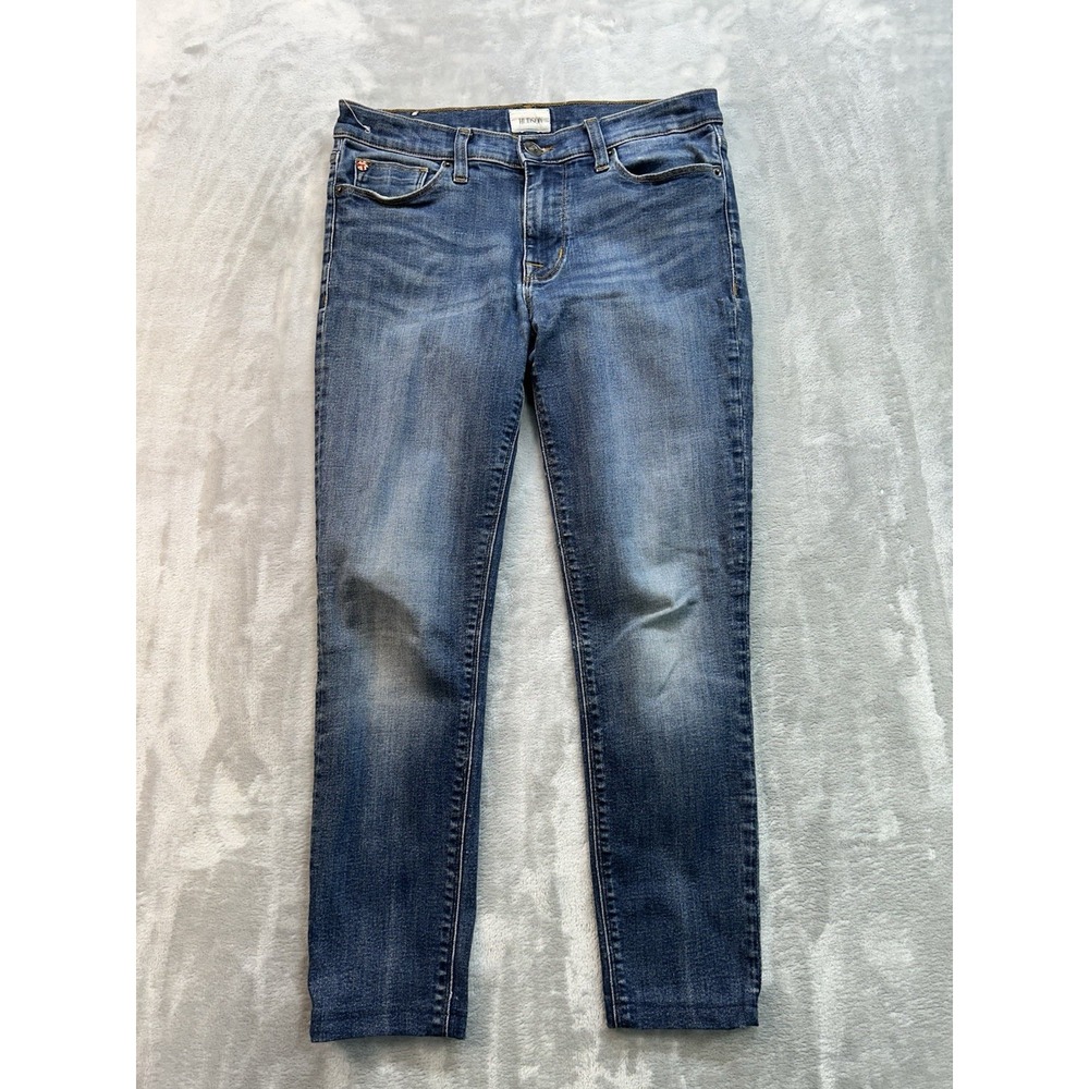 Hudson Jeans Womens Sz 28‎ Blue Ankle Krista Super Skinny Whiskered Faded Denim